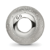 Sterling Silver 925 Rhodium-Plated Hollow Bead with Laser-Cut Design